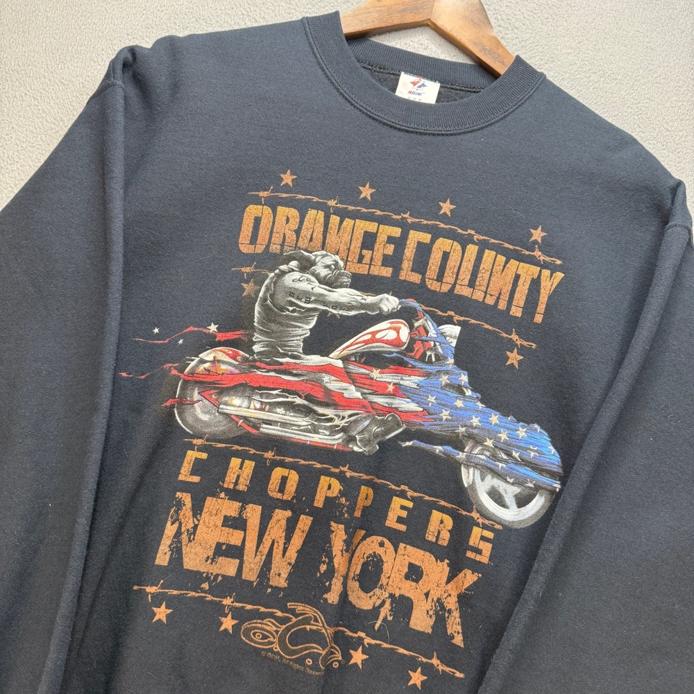 VTG Orange County Choppers OCC Crewneck Sweatshirt Mens M Black Biker Motorcycle